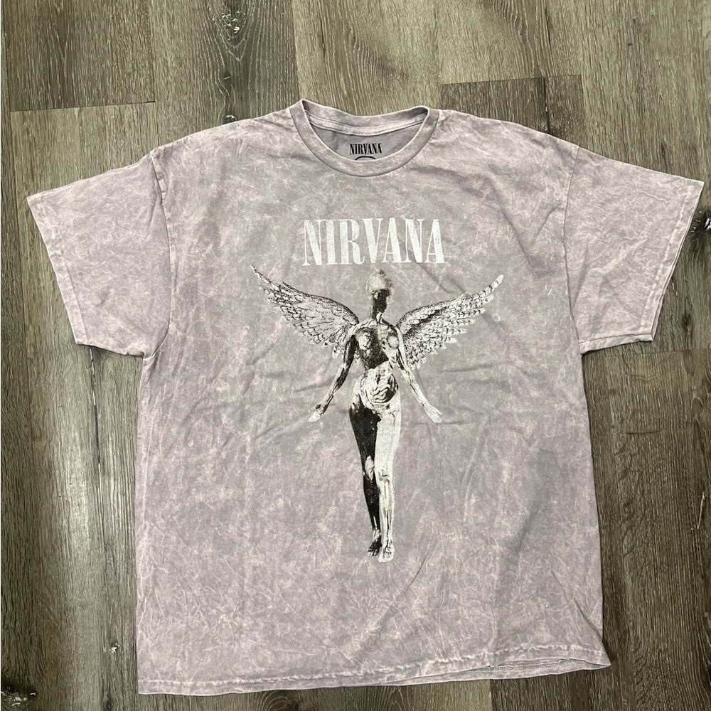 NIRVANA Angel Graphic Tee in Faded Lavender